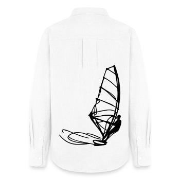 Croquis de planche à voile - Chemise Oxford Femme - blanc - Dos - AI Model Female 172 light (172cm)