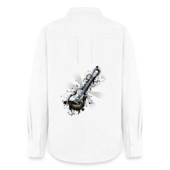 Guitare chromée brillante - Chemise Oxford Femme - blanc - Dos - AI Model Female 172 light (172cm)