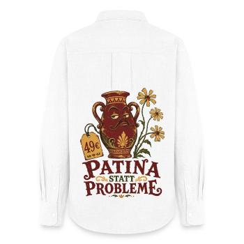 Patina statt Probleme - Frauen Oxford Hemd - Weiß - Hinten - AI Model Female 172 light (172cm)