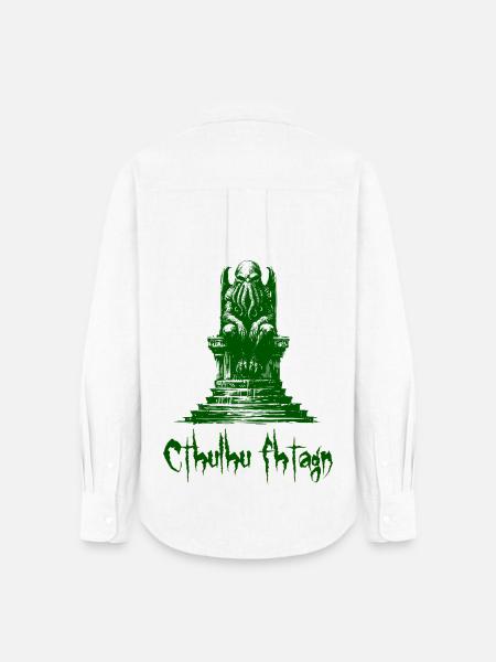 Statue von Cthulhu - Frauen Oxford Hemd - Weiß
