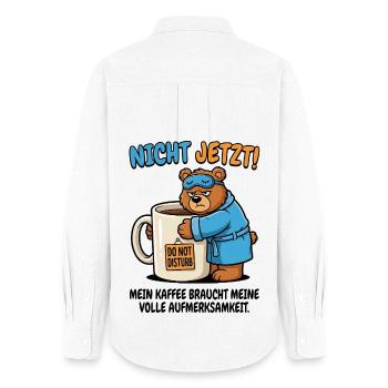 Not Now Bear Coffee Time - Women's Oxford Shirt - white - Back - AI Model Female 172 light (172cm)