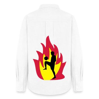 Feu de football - Chemise Oxford Femme - blanc - Dos - AI Model Female 172 light (172cm)