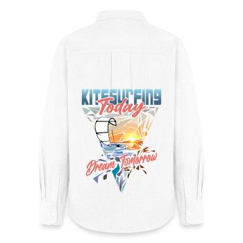Kitesurfing Today Dream Tomorrow - Women's Oxford Shirt - white - Back - AI Model Female 172 light (172cm)