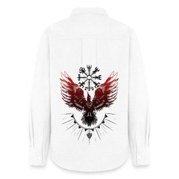 Wikinger Rabe Vegvisir Valknut - Frauen Oxford Hemd - Weiß - Hinten - AI Model Female 172 light (172cm)