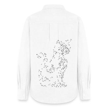 Cat Dandelion Dandelion - Women's Oxford Shirt - white - Back - AI Model Female 172 light (172cm)