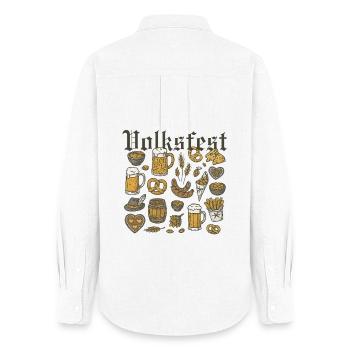 Volksfest Bier und Schmankerl Design - Frauen Oxford Hemd - Weiß - Hinten - AI Model Female 172 light (172cm)