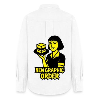 New Graphic Order #1 - Frauen Oxford Hemd - Weiß - Hinten - AI Model Female 172 light (172cm)