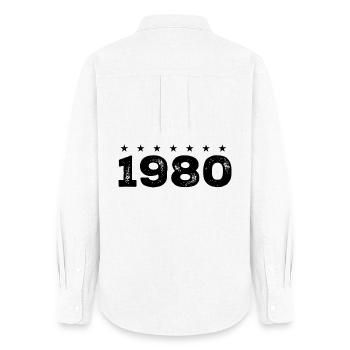 Made in 1980  - Chemise Oxford Femme - blanc - Dos - AI Model Female 172 light (172cm)