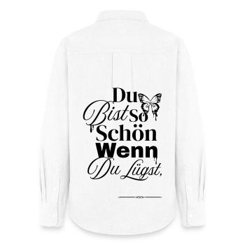 Tellement sympa quand on ment - Chemise Oxford Femme - blanc - Dos - AI Model Female 172 light (172cm)