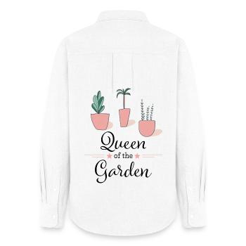 Queen of the Garden - Frauen Oxford Hemd - Weiß - Hinten - AI Model Female 172 light (172cm)