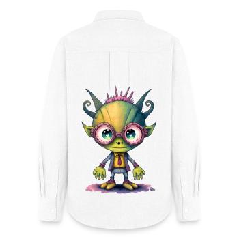 NERDY forever - Nerdy Alien - Chemise Oxford Femme - blanc - Dos - AI Model Female 172 light (172cm)