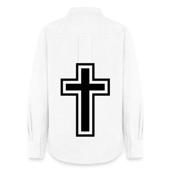 Christliches Kreuz - Frauen Oxford Hemd - Weiß - Hinten - AI Model Female 172 light (172cm)
