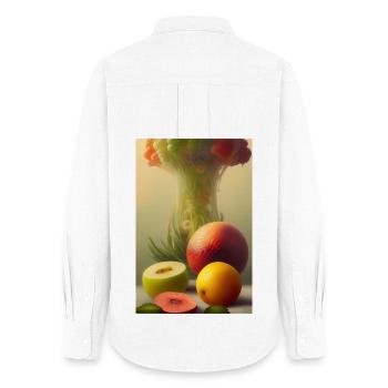 Fruit - Chemise Oxford Femme - blanc - Dos - AI Model Female 172 light (172cm)