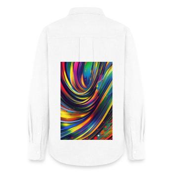Art abstrait - Chemise Oxford Femme - blanc - Dos - AI Model Female 172 light (172cm)