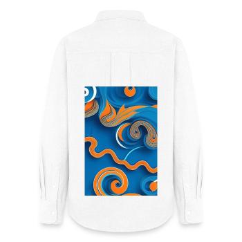 Art abstrait - Chemise Oxford Femme - blanc - Dos - AI Model Female 172 light (172cm)