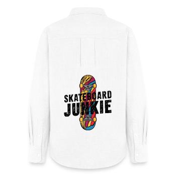 Accro du skateboard - Chemise Oxford Femme - blanc - Dos - AI Model Female 172 light (172cm)