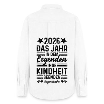 Youth Consecration 2026 Legends End Your Childhood - Women's Oxford Shirt - white - Back - AI Model Female 172 light (172cm)