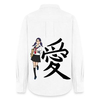 Japanisch - Frauen Oxford Hemd - Weiß - Hinten - AI Model Female 172 light (172cm)