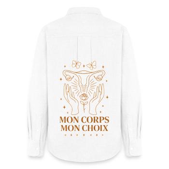 My Body My Choice Feminism Freedom - Women's Oxford Shirt - white - Back - AI Model Female 172 light (172cm)