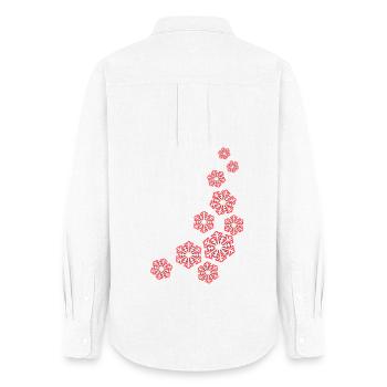 flocons de neige - Chemise Oxford Femme - blanc - Dos - AI Model Female 172 light (172cm)