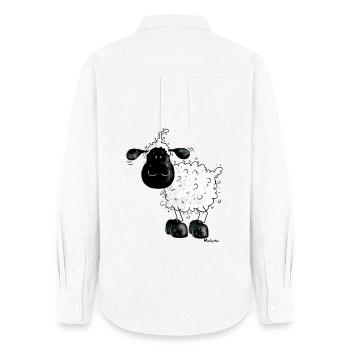 Cute sheep shirt design- mouton - Chemise Oxford Femme - blanc - Dos - AI Model Female 172 light (172cm)