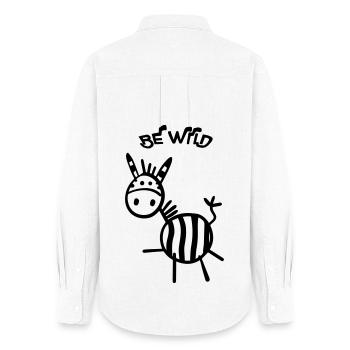 Be Wild Zèbre - Chemise Oxford Femme - blanc - Dos - AI Model Female 172 light (172cm)