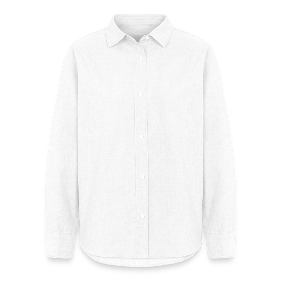 Lucerne badge on a women's oxford shirt, white