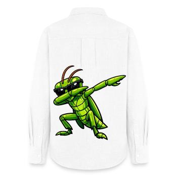 Dabbing Grashüpfer - Frauen Oxford Hemd - Weiß - Hinten - AI Model Female 172 light (172cm)