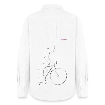 Radfahrer - Frauen Oxford Hemd - Weiß - Hinten - AI Model Female 172 light (172cm)