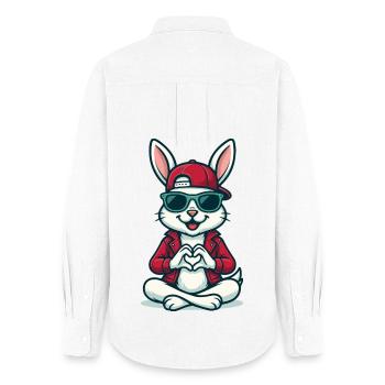 Chill Heart Bunny - Frauen Oxford Hemd - Weiß - Hinten - AI Model Female 172 light (172cm)