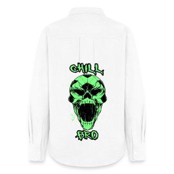 Skull Chill Bro - Chemise Oxford Femme - blanc - Dos - AI Model Female 172 light (172cm)