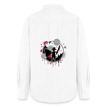 Le loup et la chèvre - Chemise Oxford Femme - blanc - Dos - AI Model Female 172 light (172cm)