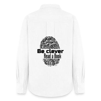 Be clever - Read a Book Buch Bücher Lesen Geschenk - Frauen Oxford Hemd - Weiß - Hinten - AI Model Female 172 light (172cm)