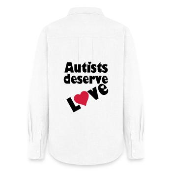 Autists deserve Love Autist Autismus Geschenk - Frauen Oxford Hemd - Weiß - Hinten - AI Model Female 172 light (172cm)