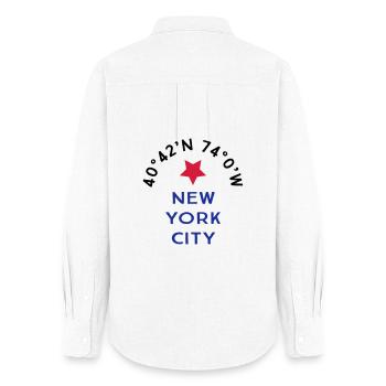 New York City - Chemise Oxford Femme - blanc - Dos - AI Model Female 172 light (172cm)