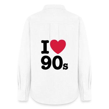 I love the 90s - Frauen Oxford Hemd - Weiß - Hinten - AI Model Female 172 light (172cm)