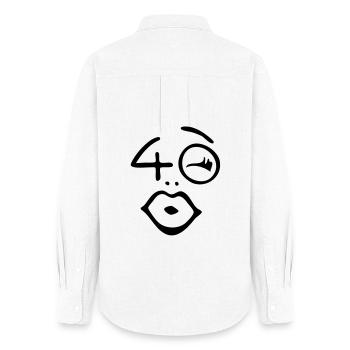 Wow, enfin 40 ans! - Chemise Oxford Femme - blanc - Dos - AI Model Female 172 light (172cm)