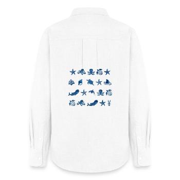 Seamarks Animaux marins - Chemise Oxford Femme - blanc - Dos - AI Model Female 172 light (172cm)