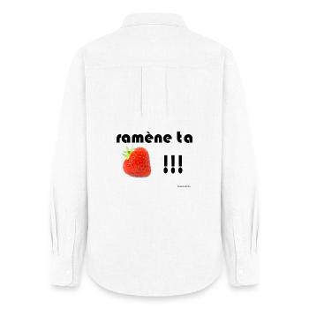 back your strawberry - Women's Oxford Shirt - white - Back - AI Model Female 172 light (172cm)