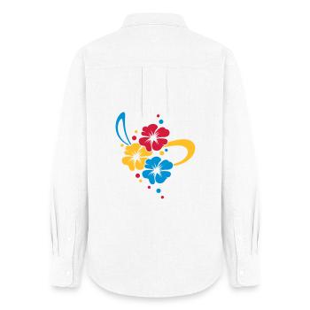 Flower Bouquet with ribbon - Women's Oxford Shirt - white - Back - AI Model Female 172 light (172cm)