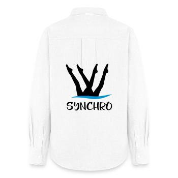 Nage synchrone - Chemise Oxford Femme - blanc - Dos - AI Model Female 172 light (172cm)