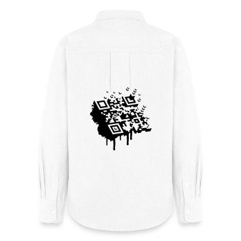 3D Barcode als Graffiti - Frauen Oxford Hemd - Weiß - Hinten - AI Model Female 172 light (172cm)