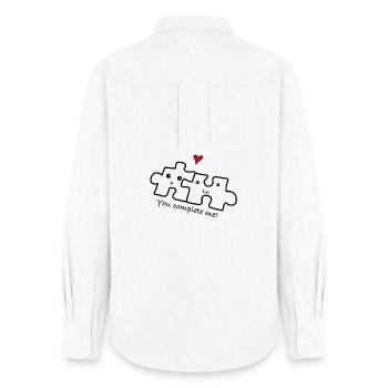 Love relationship couple - Women's Oxford Shirt - white - Back - AI Model Female 172 light (172cm)