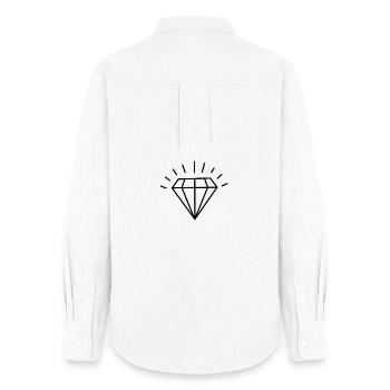 Diamant Brilliant Schmuck Style - Frauen Oxford Hemd - Weiß - Hinten - AI Model Female 172 light (172cm)