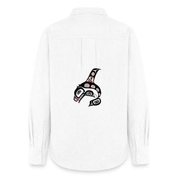 Northwest Pacific coast Haida art Killer whale - Frauen Oxford Hemd - Weiß - Hinten - AI Model Female 172 light (172cm)