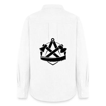 Zimmerer-Logo, Zunftzeichen - Frauen Oxford Hemd - Weiß - Hinten - AI Model Female 172 light (172cm)