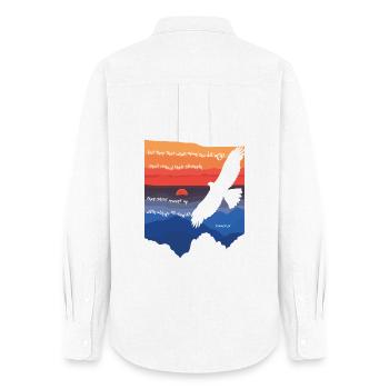 Isaiah 40:31 / Bible verse - Women's Oxford Shirt - white - Back - AI Model Female 172 light (172cm)