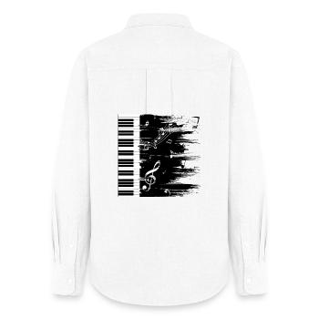 Klavier Musik black & white Geschenk - Frauen Oxford Hemd - Weiß - Hinten - AI Model Female 172 light (172cm)