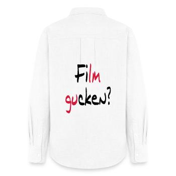 Film gucken? oder Ficken? - Frauen Oxford Hemd - Weiß - Hinten - AI Model Female 172 light (172cm)