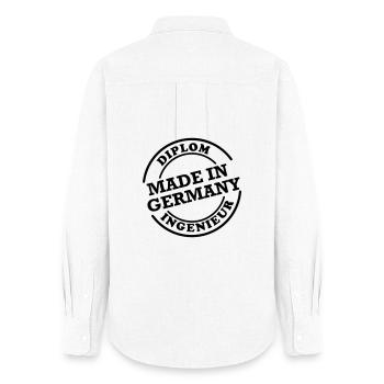 Dipl-Ing - Made in Germany - Women's Oxford Shirt - white - Back - AI Model Female 172 light (172cm)